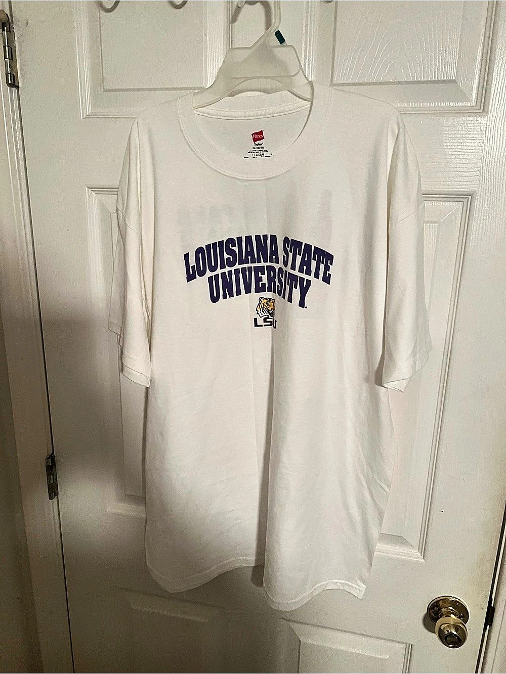 Hanes Louisiana State University Tiger Fans T-Shirt Graphic Tee White XL coca-Co